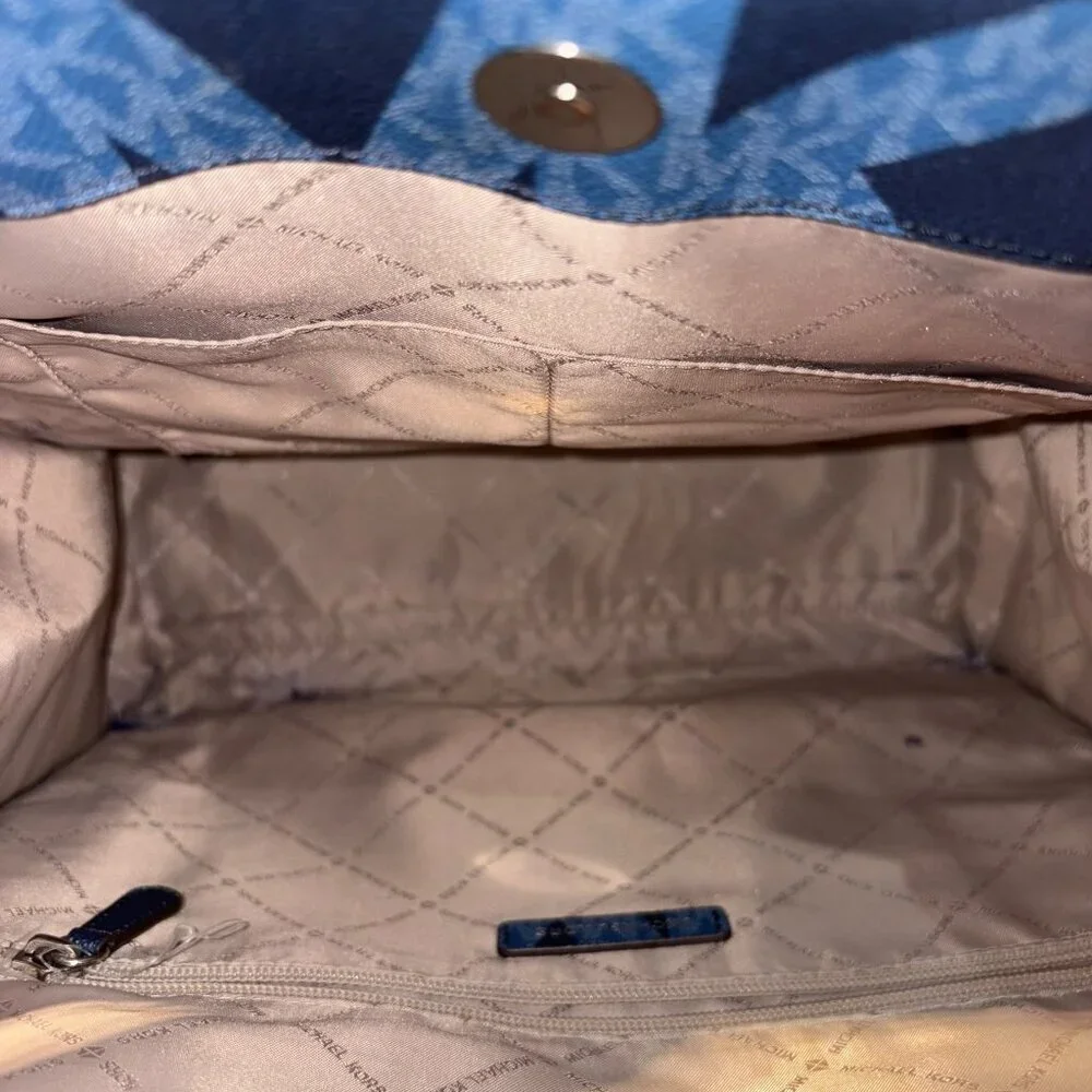 Michael Kors Kenly Large Logo Print Tote Blue (Chambray)